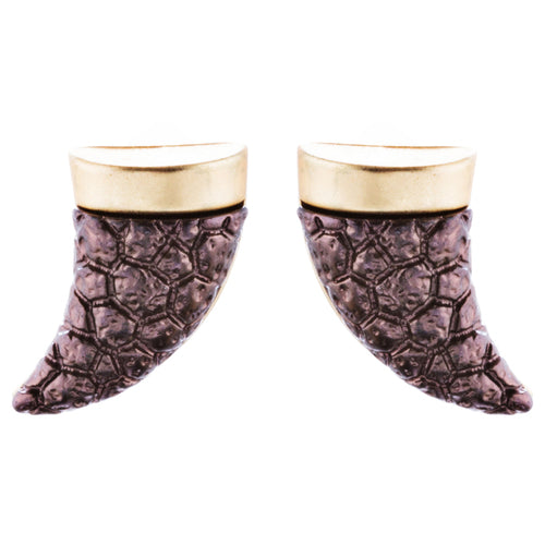 Fun Cute Adorable Horn Design Fashion Stud Style Earrings E987 Purple