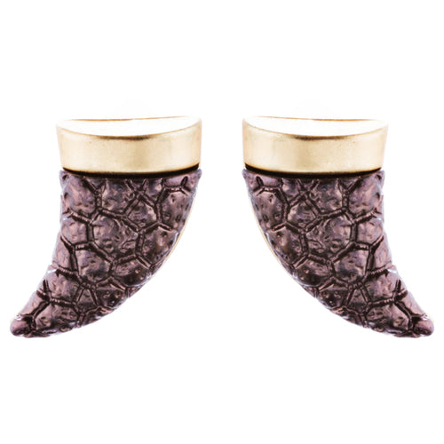 Fun Cute Adorable Horn Design Fashion Stud Style Earrings E987 Purple