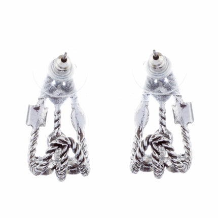Fashion Trendy Chic Crystal Rhinestone Stylish Sparkle Hoop Earrings Silver - Accessoriesforever