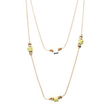 Simple Yet Elegant Design Gold Plate Double Chain Charm Necklace N77 Yellow