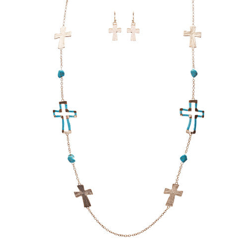 Cross Jewelry Simple Yet Fascinating Spiritual Charm Necklace Set JN223 TQ