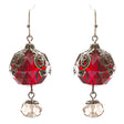 Contemporary Fashion Stunning Linear Glass Beads Dangle Earrings E840 Red