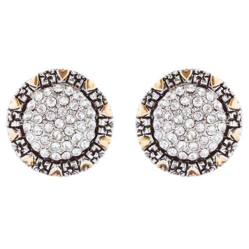 Sophisticated Classic Gorgeous Two-Tone Crystal Rhinestone Earrings E991 GDSV