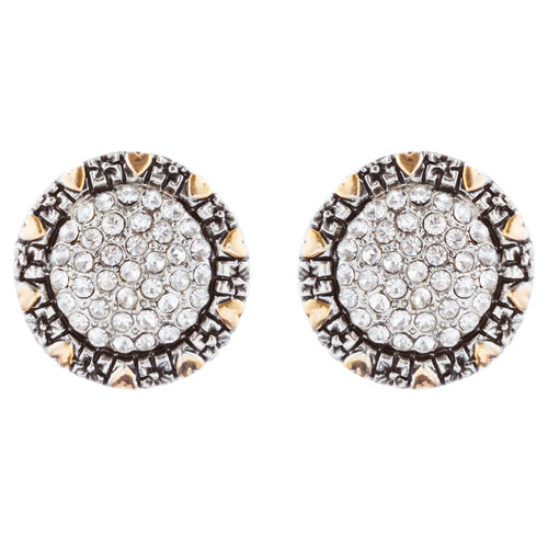 Sophisticated Classic Gorgeous Two-Tone Crystal Rhinestone Earrings E991 GDSV
