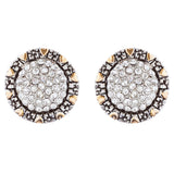 Sophisticated Classic Gorgeous Two-Tone Crystal Rhinestone Earrings E991 GDSV