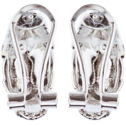 Sophisticated Classic Gorgeous Two-Tone Crystal Rhinestone Earrings E998 GDSV - Accessoriesforever
