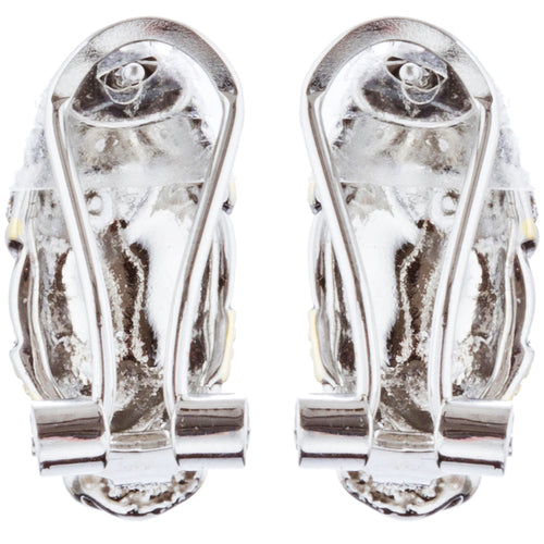 Sophisticated Classic Gorgeous Two-Tone Crystal Rhinestone Earrings E998 GDSV