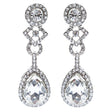 Bridal Wedding Jewelry Elegant Classic Teardrop Dangle Fashion Earrings Silver