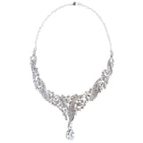 Bridal Wedding Jewelry Crystal Rhinestone Beautifully Crafted Necklace J508 SLV