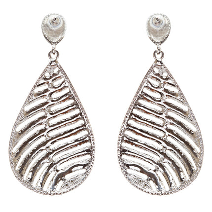 Modern Fashion Crystal Rhinestone Stunning Leaf Design Dangle Earrings E729 SLVR - Accessoriesforever