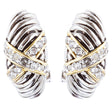 Sophisticated Classic Gorgeous Two-Tone Crystal Rhinestone Earrings E998 GDSV