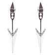 Trendy Chic Double Sided Crystal Rhinestone Arrow Design Post Earrings E1003 SV