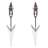 Trendy Chic Double Sided Crystal Rhinestone Arrow Design Post Earrings E1003 SV