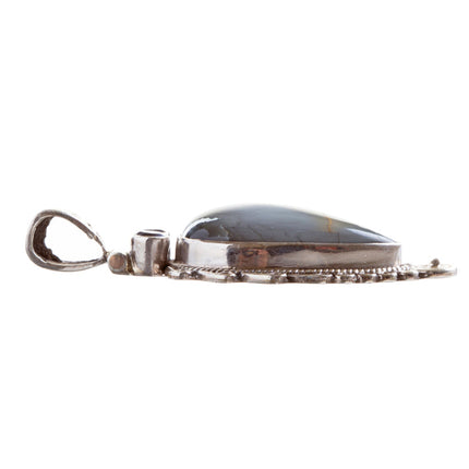 925 Sterling Silver Natural Gemstones Labradorite Pendant FJSVP2074 - Accessoriesforever