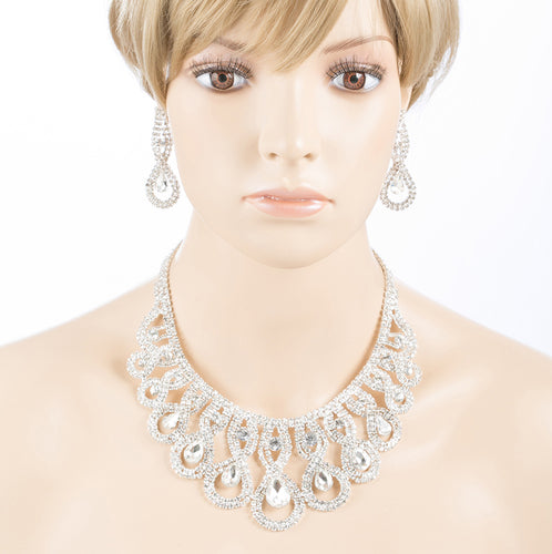 Bridal Wedding Jewelry Crystal Rhinestone Exquisite Tear Drop Earrings J587Clear