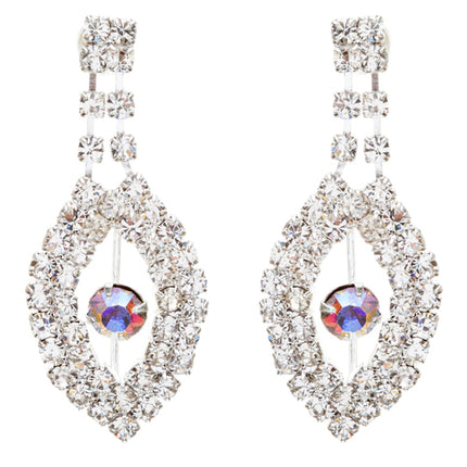 Bridal Wedding Jewelry Crystal Rhinestone Dazzling Contour Necklace J544 Silver - Accessoriesforever