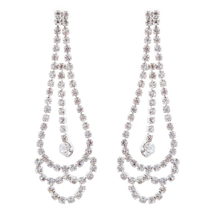 Bridal Wedding Jewelry Crystal Rhinestone Striking Classy Necklace Set J697 SV - Accessoriesforever