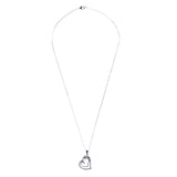 Valentines Jewelry Crystal Rhinestone Sparkling Hearts Necklace N92 Silver