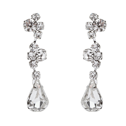 Bridal Wedding Jewelry Set Crystal Rhinestone Brilliant Sparking Necklace Silver - Accessoriesforever