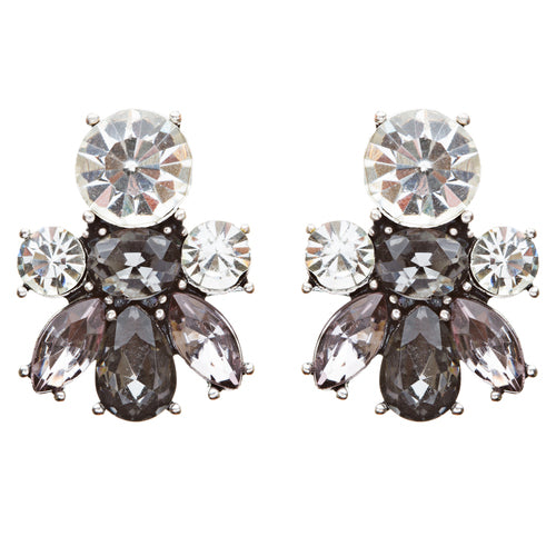 Stunning Sparkle Crystal Bold Design Fashion Statement Necklace Set JN181Gray - Accessoriesforever