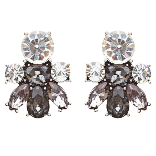 Stunning Sparkle Crystal Bold Design Fashion Statement Necklace Set JN181Gray