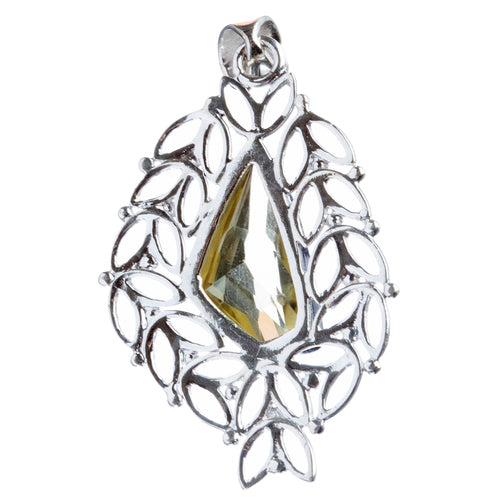 925 Sterling Silver Natural Gemstones Citrine Pendant FJSVP2037