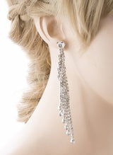 Bridal Wedding Jewelry Crystal Rhinestone Dazzling Drape Dangle Earrings E983 SV