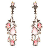 Fashion Chic Sparkle Crystal Rhinestone Teardrop Dangle Statement Earrings Red