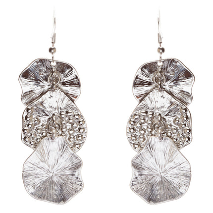 Natural Circle Trio Drop Crystal Fashion Earring Silver - Accessoriesforever