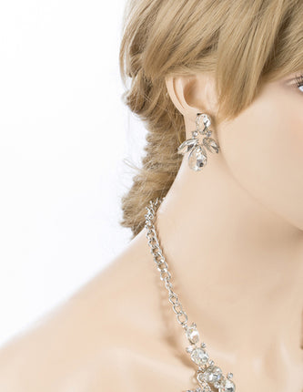 Bridal Wedding Jewelry Crystal Rhinestone Exquisite Multi Strand Necklace JS514S - Accessoriesforever