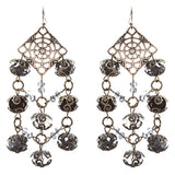Bold Fashion Extraordinary Beaded Charms Design Dangle Earrings E853 Black