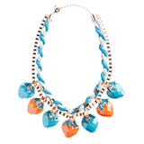 Modern Fashion Crystal Rhinestone Vibrant Heart Shape Necklace Set N75 Blue