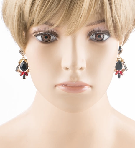 Modern Fashion Crystal Rhinestone Stylish Dangle Earrings E707 Black