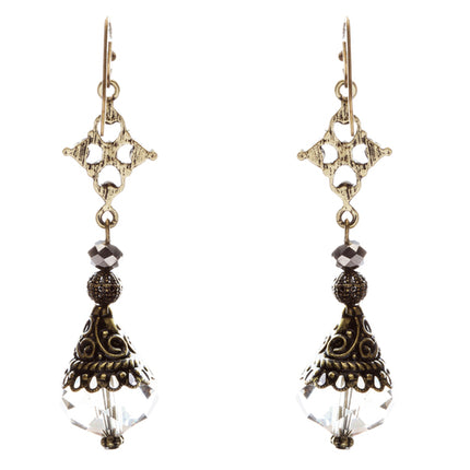 Fashion Chic Crystal Rhinestone Unique Tear Drop Dangle Earrings E830 Brown - Accessoriesforever