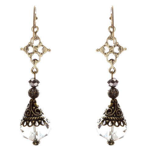 Fashion Chic Crystal Rhinestone Unique Tear Drop Dangle Earrings E830 Brown