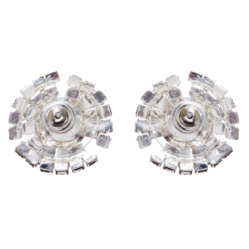 Bridal Wedding Jewelry Rhinestone Pearl Simple Stud Style Earrings E965 Silver - Accessoriesforever