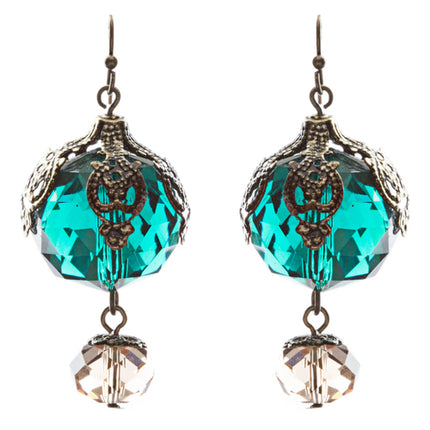 Contemporary Fashion Stunning Linear Glass Beads Dangle Earrings E840 Green