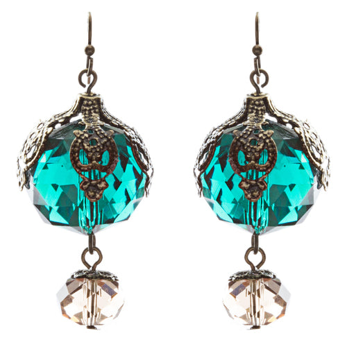Contemporary Fashion Stunning Linear Glass Beads Dangle Earrings E840 Green