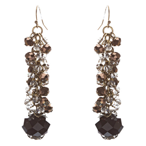 Contemporary Fashion Sophisticated Linear Long Drop Dangle Earrings E838 Black - Accessoriesforever