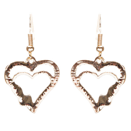 Valentines Jewelry Beautiful Crystal Rhinestone Hearts Earrings E907 Gold - Accessoriesforever