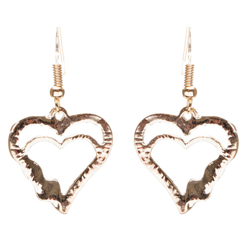 Valentines Jewelry Beautiful Crystal Rhinestone Hearts Earrings E907 Gold - Accessoriesforever