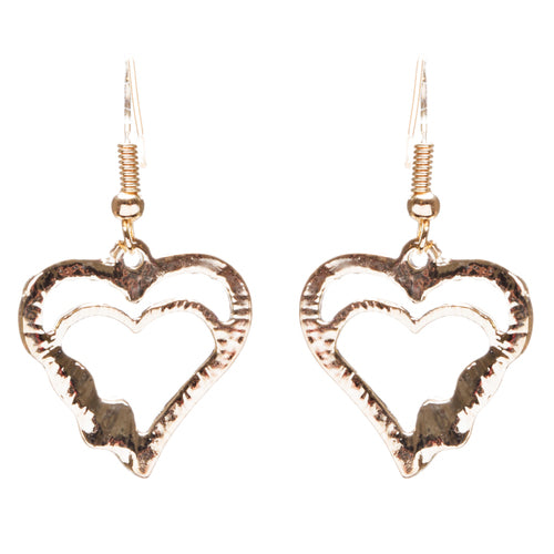 Valentines Jewelry Beautiful Crystal Rhinestone Hearts Earrings E907 Gold