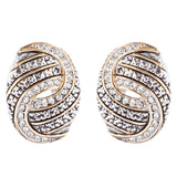 Sophisticated Classic Gorgeous Two-Tone Crystal Rhinestone Earrings E1002 GDSV