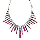 Modern Chic Trendy Dazzle Crystal Rhinestone Statement Jewelry Necklace Red