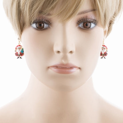 Christmas Jewelry Crystal Rhinestone Santa Claus Present Dangle Earrings E877 - Accessoriesforever
