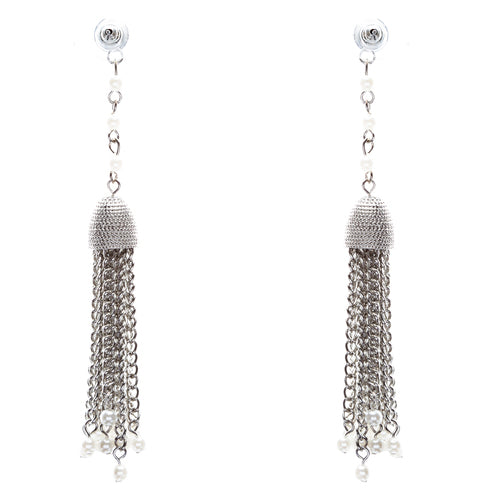 Bridal Wedding Jewelry Beautiful Faux Pearl Chandelier Dangle Earrings E809 SV