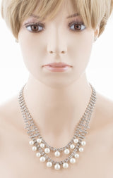 Bridal Wedding Jewelry Crystal Rhinestone Naive Yet Alluring Necklace J503 SLV