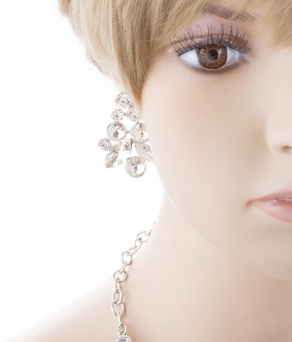 Bridal Wedding Jewelry Crystal Rhinestone Beautiful Embroidered Necklace J513SV