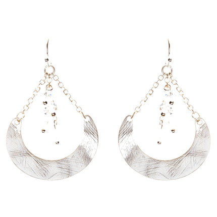 Crystal Cluster Hand Polished Drop Earrings Clear - Accessoriesforever