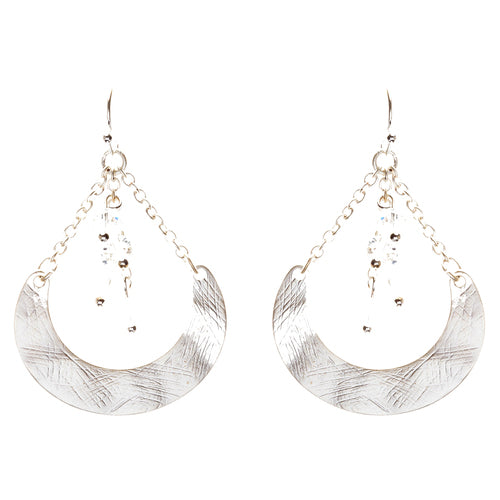 Crystal Cluster Hand Polished Drop Earrings Clear - Accessoriesforever